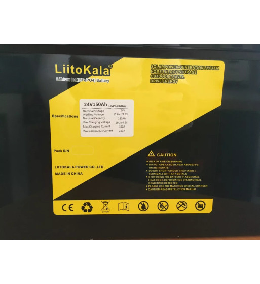 Batería De Litio Con Bms Integrado Liitokala 150ah 24v Batería De Litio Con Bms Integrado Liitokala 150ah 24v